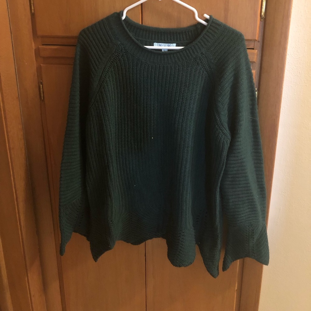 NWT She & Sky sweater, green, L